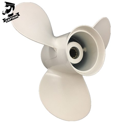 Captain Propeller 9 7/8x12-F Fit Yamaha Outboard Engine 20HP 25HP 30HP F20 F25 F45 Aluminum 10 Tooth Spline RH 664-45954-01-EL ► Photo 1/5