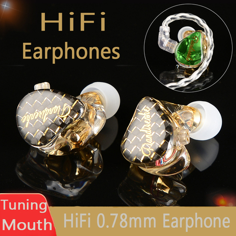 New HIFI music Tuning mouth Earphones 0.78 2pin resin custom fever IEM earphones For huawei Dynamic qdc plug DJ stage and EVAbag ► Photo 1/6