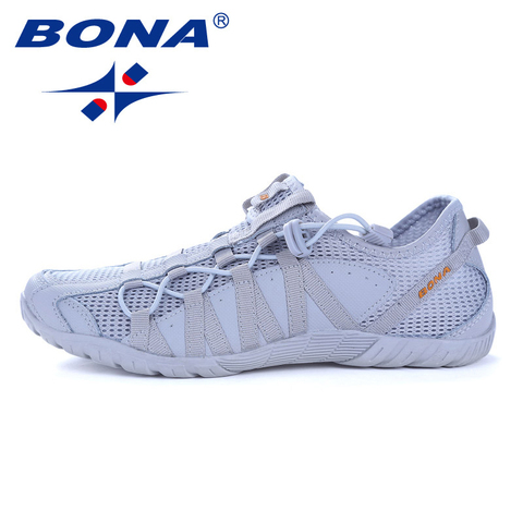 BONA Men Running Shoes Lace Up Athletic Shoes Outdoor Breathable Athletic Shoes Mesh Walking Jogging Sneakers Max Size 36-50 ► Photo 1/6