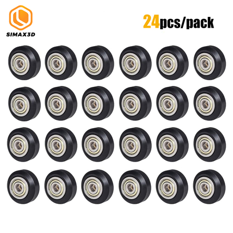 12/24pcs CNC Openbuilds Plastic POM Wheel with 625zz Idler Pulley Gear Passive Round Wheel Perlin Wheel for CR10 Ender 3 Printer ► Photo 1/6