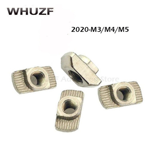 2022 nut 50PCS 20-m3 M4 M5 T-nut Hammer Head Fasten Nut 3D Printer Parts Nickel Plated for 20 series Groove 6 20TN 2022 ► Photo 1/6