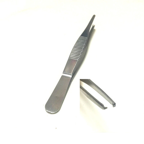 Stainless Steel Tweezers 12.5 cm Surgical Home Organization Tissue Forceps Heat Resistant Medical Dressing Forceps Hook 1*2 ► Photo 1/6
