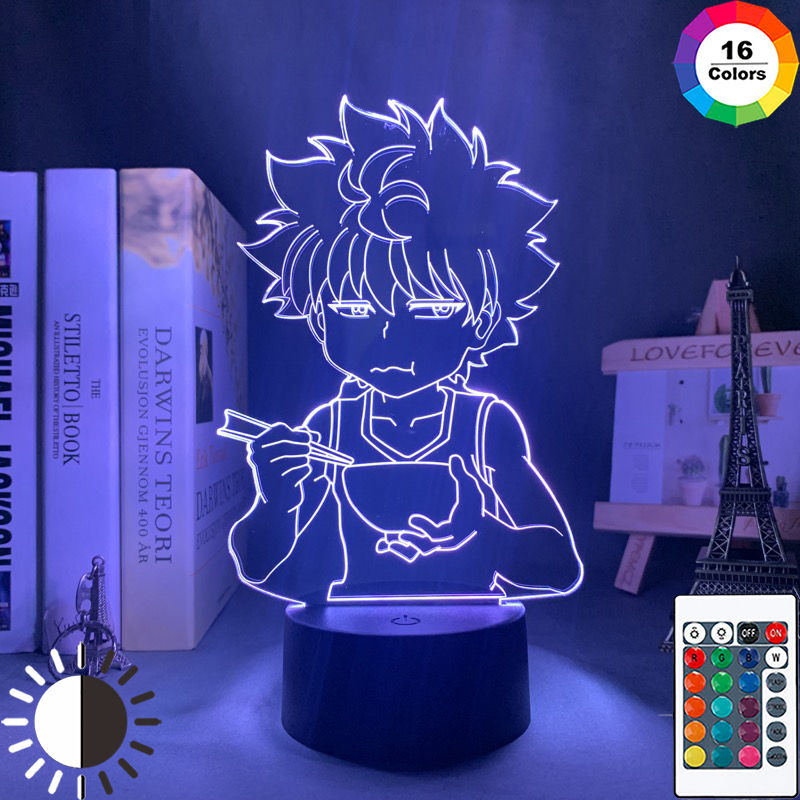Acrylic Led Night Light Hunter X  Gon and Killua  Anime Lamp Bedroom Decor Gift 