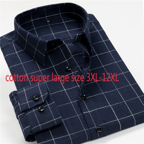 New Arrival Spring Autumn Men Thick Formal Extra Large Cotton Long Sleeve Shirts High Quality Plus Size 3xl- 8xl 9xl 10xl 12xl ► Photo 1/6