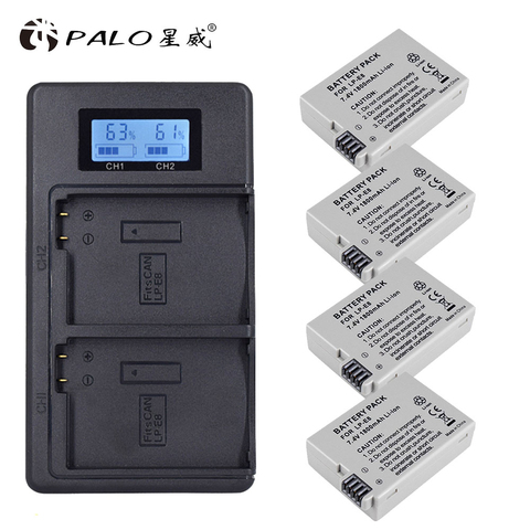 1800mah 7.4V LP-E8 LPE8 LP E8 Battery Batterie AKKU + LCD Dual Charger for Canon EOS 550D 600D 650D 700D X4 X5 X6i X7i T2i T3i ► Photo 1/6