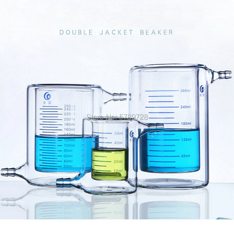 1pcs 50ml to 2000ml Laboratory Jacketed Borosilicate Glass Beaker Double Layer Beaker for Photocatalytic Experiment ► Photo 1/6
