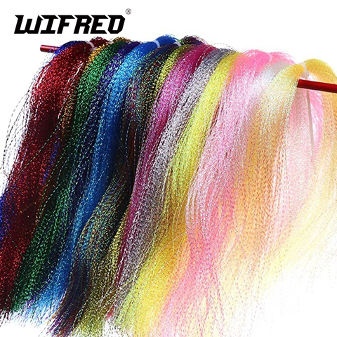 Wifreo 5 Packs Flashabou Holographic Tinsel Fly Fishing Tying Crystal Flash String Jig Hook Lure Making Fishing Material Pink ► Photo 1/6