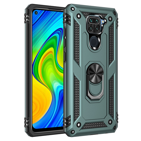 Armor Shockproof Phone Case For Xiaomi Redmi Note 9 9S Pro MAX Anti-Fall Finger Ring Holder Magnetic Shell Kickstand Case Cover ► Photo 1/6