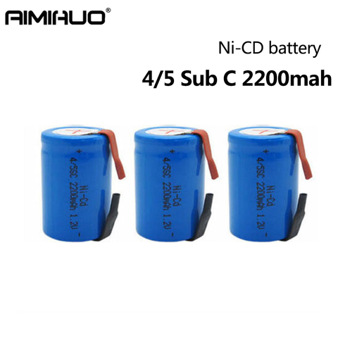 4/10/20pcs 4/5 Sub C SC Ni-Cd 1.2V 2200mAh Rechargeable Batteries with Welding Tabs for Bosch Dewalt Electric Drill Screwdriver ► Photo 1/6