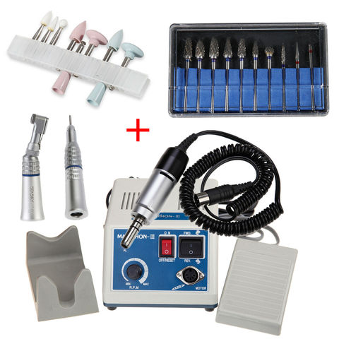 Dental Lab Marathon Electric Micromotor Low Speed Contra Angle Straight Handpiece 2.35mm Burs Drills Polishing Kits ► Photo 1/6