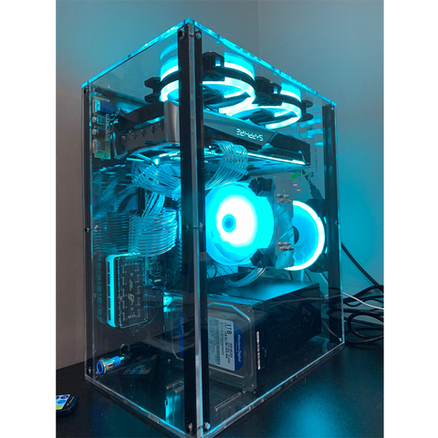Full-side transparent acrylic horizontal computer mainframe desktop assembly personality atx creative chassis ► Photo 1/6