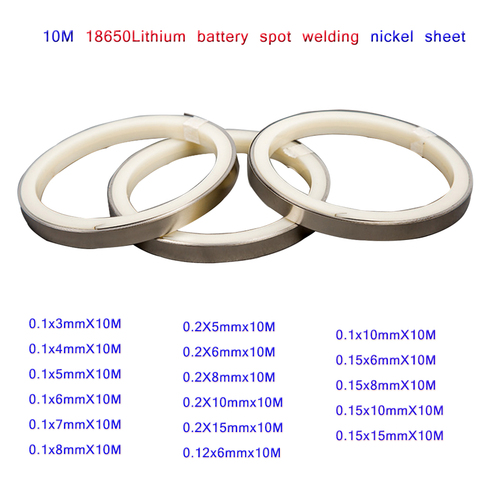 10M 18650 battery nickel strip 0.15/0.1/0.2mm thickness nickel sheets spot welding Battery Nickle plated connector welding Nicke ► Photo 1/6