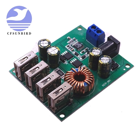 DC DC 9V 12V 24V 36V 48V 7-60V to 5V Voltage Regulator Buck Converter 5A Volt Transformer Power Supply Module 4 USB Ports ► Photo 1/3