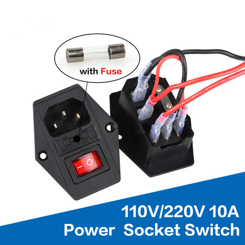 Power Rocker Switch IEC 3 Pin 320 C14 Inlet Power Sockets Switch Connector Plug 10A 250V AC 3D Printer Power Switch ► Photo 1/6