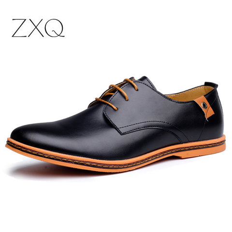 2022 Leather Casual Men Shoes Fashion Men Flats Round Toe Comfortable Office Men Dress Shoes Plus Size 38-48 ► Photo 1/5