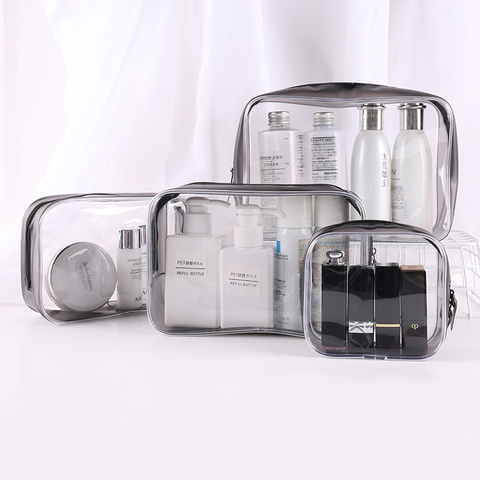 Transparent PVC Storage Bags Travel Organizer Clear Makeup Bag Beautician Cosmetic Bag Beauty Case Toiletry Bag Wash Bags ► Photo 1/6