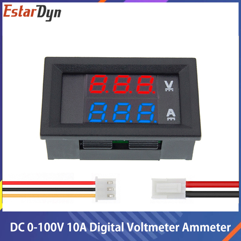 DC 0-100V 10A Digital Voltmeter Ammeter Dual Display Voltage Detector Current Meter Panel Amp Volt Gauge 0.28