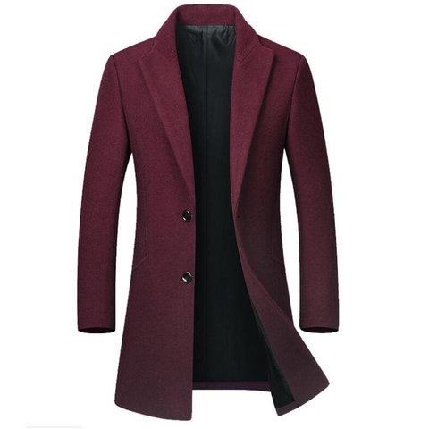 High Quality Autumn Winter Wool Coat Men Casual Woolen Blends Slim Fit Outwear abrigo hombre casacos Mens Long Trench Coats 4XL ► Photo 1/6