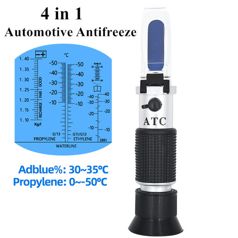 Handheld Optical 4 in 1 Car Adblue Urea Concentration Refractometer Battery Fluid Ethylene Propylene Glycol Testing with ATC 30% ► Photo 1/6
