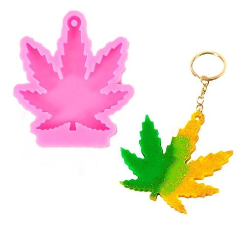DIY Crystal Silicone Mold Maple Leaves Key Chain Pendant Mold Jewelry Necklace Casting Decorative Silicone Mold For Resin ► Photo 1/6