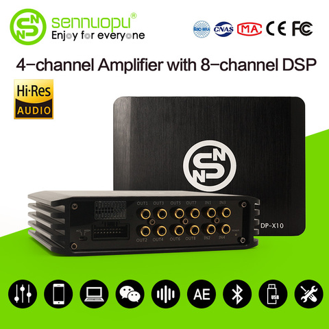 Sennuopu Car Digital DSP Amplifier High Resolution Audio Play  DSP Processor 4 Channel  Amplifier for Speakers by APP Tuning ► Photo 1/6