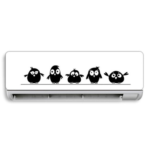 Cute 5 Little Birds on the Wire Wall Stickers Door Stickers for Kids Room Living Room Art Decals Cartoon Animal Waterproof Vinyl ► Photo 1/5