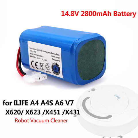 NEW High Quality 14.8v 2800mah Rechargeable Li-ion Battery for Ecovacs A4 A6 V7 X430 X431 Robot Vacuum Cleaner Chuwi iLife Cells ► Photo 1/6