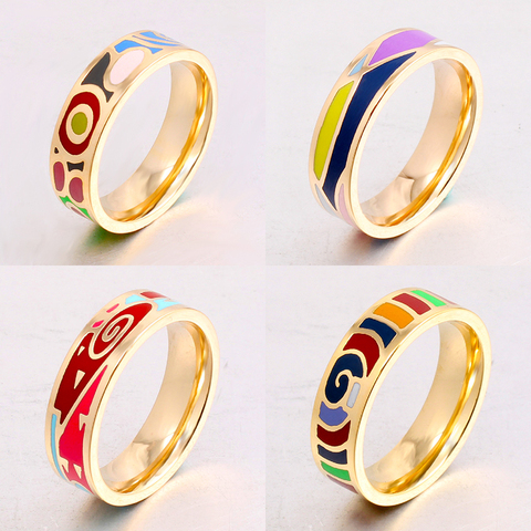 TOP Quality Gilded Stainless Steel Ring For Women Vintage Ring 0.6mm Costume Jewelry Wholesale Ring 19 Style ► Photo 1/6