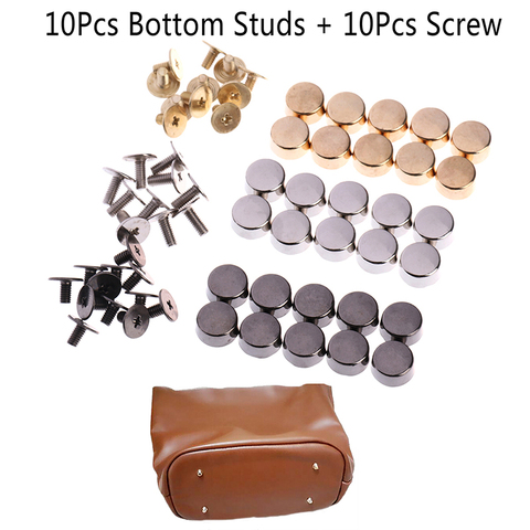 10sets Feet Screw DIY Leather Buttons Screw Wear Protection Bag Bottom Studs Rivets For Bag For Bags Hardware Belt Accessories ► Photo 1/6