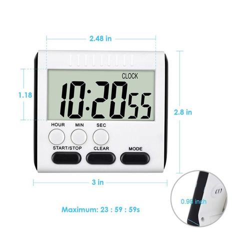 2022 New 1Pcs Super Thin LCD Digital Screen Kitchen Timer Cooking  Loud Count Up Countdown Alarm Magnet Clock Dropshipping TSLM1 ► Photo 1/6