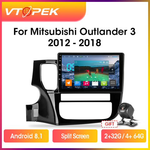Vtopek 2+32G 2din Android Car Radio Multimedia Player Navigation GPS For Mitsubishi Outlander Xl 3 2012-2022 Head Unit 2 din dvd ► Photo 1/6