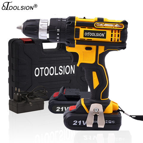 OTOOLSION 21V 18+3 Torque Impact Cordless Screwdriver Cordless Drill Impact Electric Drill Power Tools Hammer Drill Electric ► Photo 1/6