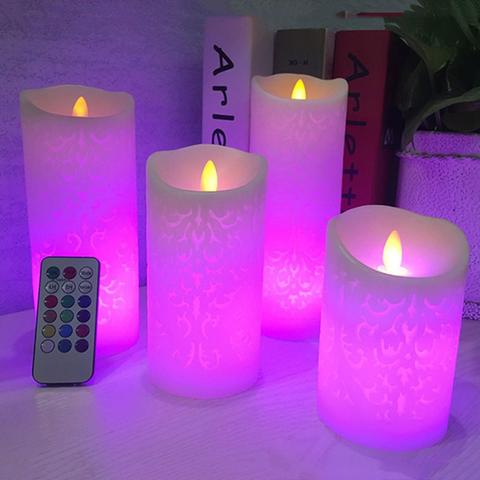 Dancing Flame LED Candle Lights, 1 Pcs RGB Flameless Candles Light Paraffin Wax Candle Light with 18-Key Remote Control ► Photo 1/6