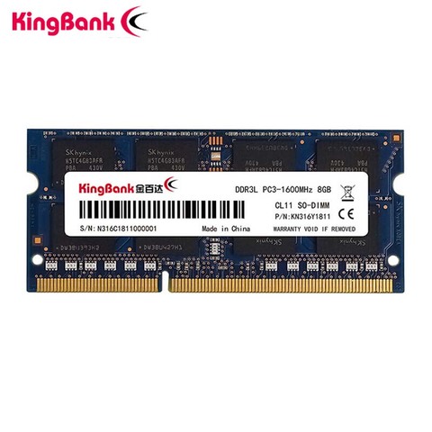 KingBank DDR3 DDR3L 4GB 8GB 1600Mhz SO-DIMM 1.35V  Notebook RAM 204Pin Laptop Memory sodimm ► Photo 1/6
