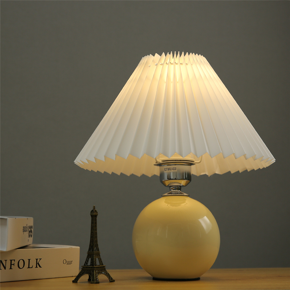 Buy Online Europe Modern Pleated Fold Led Table Lamps Bedroom Desk