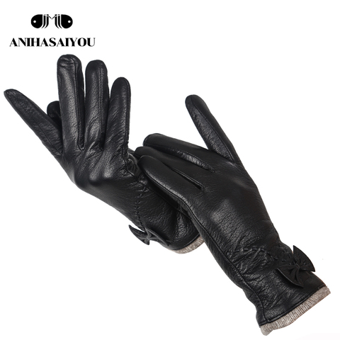 Top grade leather gloves women,sheepskin genuine leather gloves women,outdoor winter gloves women -8030 ► Photo 1/6