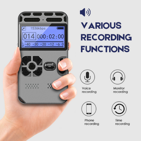 Professional Mini Digital Voice Audio Recorder Smart Sound Control Noise Reduction HD HIFI Music MP3 Player TF Card 64G Extend ► Photo 1/6