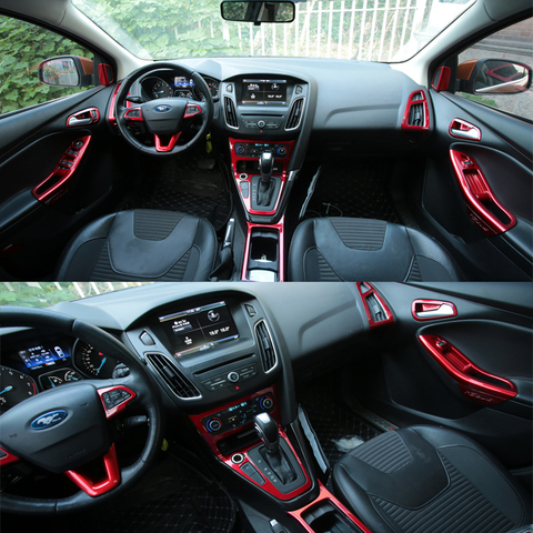 ALittleChange Car Chrome Steering Wheel Trim Inner Door Handle Bowl Box Air Vent Cover Sticker for Ford Focus 3 4 MK3 MK4 2015 + ► Photo 1/6
