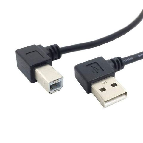 Left Angled USB 2.0 A Male to Left Angled B Male 90 degree Printer Scanner Cable 20cm ► Photo 1/6