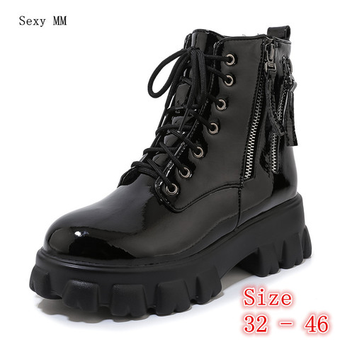 Spring Autumn Winter Flat Shoes Women Snow Ankle Boots Lace Up Woman Short Boots Plus Size 32 33 - 40 41 42 43 44 45 46 botas ► Photo 1/6