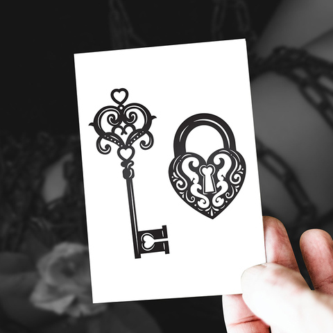 Chasity Lock and Key - Temporary Tattoo, Cuckold, Hotwife & Sexy Naughty Hobbies ► Photo 1/4