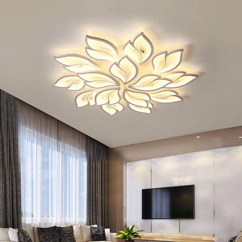 Modern LED Ceiling Chandelier Lamp with Remote Control For the Living Room Bedroom Kitchen White Surface Mounted Light Fixture ► Photo 1/6