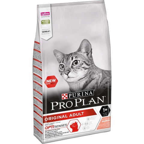 Dry food Pro Plan for adult cats from 1 year, with salmon, Package, 10 kg ► Photo 1/6