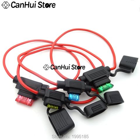 1set MINI/Small/Medium Car Waterproof Fuse Box Blade Type In Line Fuse Holder Power Socket 18/16/14/12/10AWG 7.5A10A20A30A40A50A ► Photo 1/6