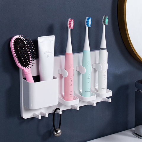 Bathroom Storage Electric Toothbrush Holder Traceless Wall-Mount Keep Dry Toothbrush Stand Rack Bath Accessories ► Photo 1/6