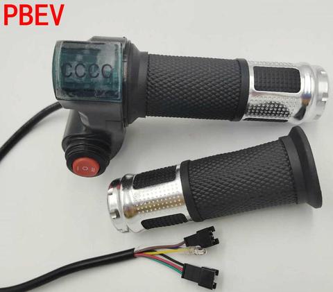 twist throttle with digital data display& 3 gears speed switch gas handle accelerator 12-100v for electric bike scooter pedamoto ► Photo 1/6