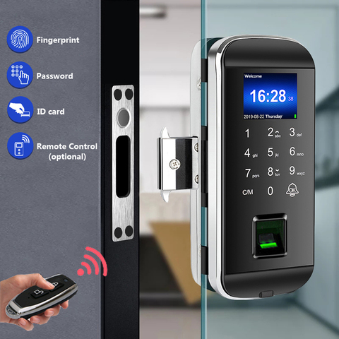 New Arrival Sliding door Glass Door Lock Office Keyless Electric Fingerprint Door Lock With Touch Keypad Smart Card Door Lock ► Photo 1/6