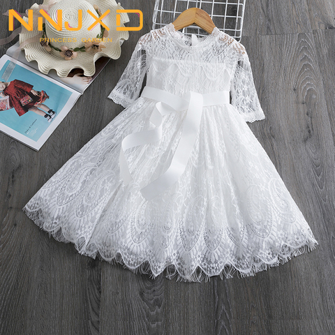 3-8T Summer Elegant Flower Lace Dress For Girl Princess Party Wedding Dress Ceremony Prom Gown Communion Teen Girl Clothes ► Photo 1/6