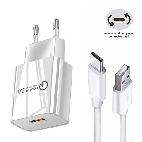 Sony Xperia XZ3 1 10 II HTC U11 Phone Charger QC 3.0 Fast USB Adapter Type C Micro Cable For Samsung M31S S20 FE S8 A7 A10 A51 ► Photo 1/6