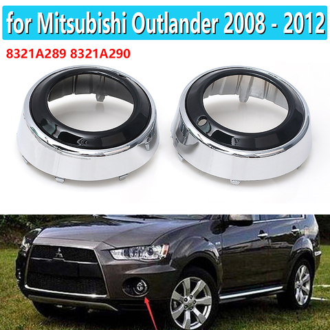 1Pair ABS Fog Lights Holes covers Car Front Fog Light Lamp Cover Frame For Mitsubishi Outlander 2008 2009 2010 2011 2012 ► Photo 1/6